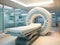 Generative AI. Modern hospital MRI room flooded with daylight, ready for advanced medical imaging