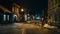 Generative AI Parnu Estonia Night View Of Street With Old Buildings Wooden Houses Restaurants Cafe Hotels And Shop