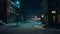 Generative AI Parnu Estonia Night View Of Street With Old Buildings Wooden Houses Restaurants Cafe Hotels And Shop