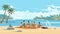 Generative AI People on City Beach-