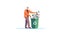 Generative AI People Cleaning Trash to-