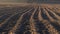 Generative AI A plowed field in autumn Closeup of plowed land A closeup of a plowed field business concept.