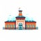 Generative AI Police station - vector illustration-