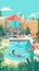 Generative AI Pool Party Relax-