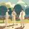 Generative AI Senior People Playing Bocce-