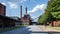 Generative AI Sloss Furnaces in Birmingham, Alabama. It is a National Historic Landmark. business concept.