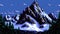 Generative ai snowy mountain landscape, pixel art