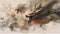 Generative AI, Stormy Skies: Epic Aerial Battle of Dragons in Watercolor