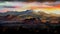 Generative AI, Sunset Spectrum: A Mountain Range Transitioning into Night