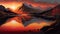 Generative AI, Sunset Spectrum: A Mountain Range Transitioning into Night