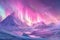 Generative ai on theme of beautiful northern lights, bright aurora borealis winter in atmosphere