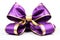 Generative ai on the theme of beautiful tied bow on a gift from silk shiny decorative ribbon