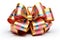 Generative ai on the theme of beautiful tied bow on a gift from silk shiny decorative ribbon