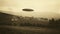 Generative AI, UFO over the Italian landscape vintage photo, aliens witnesses retro 1930s style