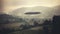 Generative AI, UFO over the Italian landscape vintage photo, aliens witnesses retro 1930s style