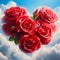 Generative AI valentine\\\'s day roses in heart shape