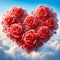 Generative AI valentine\\\'s day roses in heart shape