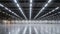 Generative AI, Warehouse interior with LED lighting, industry building, distribution retail center