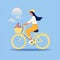 Generative AI Woman with a bicycle-