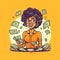 Generative AI Young Businesswoman Holding Cash-