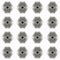 Generative black and white seamless pattern with centered circles and mech-inspired flowers, perfect