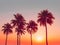 Generative Silhouetted Palm Trees at Sunset