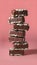 Generative top view stack pile of chocolate cacao candies