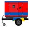 Generator on trailer. Side view. Vector graphics