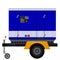 Generator on trailer. Side view. Vector graphics