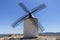 Generator, White wind mills for grinding wheat. Town of Consuegra in the province of Toledo, Spain