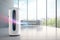 generic air purifier or AC controller unit mockup with modern bright Livingroom background,Generative AI