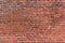 Generic background of stone textured and colored orange red and dirty flushed ancient brick factory wall