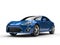 Generic blue sports car - studio shot