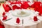 Generic Chinese wedding dinner banquet set-up with dinnerwares