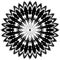 Generic circular motiff, mandala. Abstract grayscale geometric e