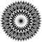 Generic circular motiff, mandala. Abstract grayscale geometric e