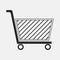 Generic empty metal shopping cart logo template