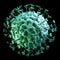 Generic green virus isolated on black. 3D illustration