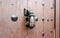Generic hand shape Metal door knock on timber door