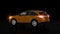 Generic orange SUV car on black background, back view