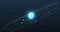 Generic solar system. Planets orbiting a blue star. Cartoon style background