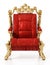 Generic throne isolated on white background. 3D illustration