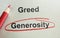 Generosity and Greed