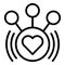 Generosity heart icon outline vector. Love charity