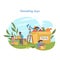 Generous playtime concept. Vector illustration