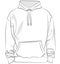 Generous and wide fitting hooded hoodie, Hooded Pullover with kangaroo pocket. Pattern sewing fashion design Contour lines