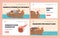 Genesis Flood Concept Landing Page Template Set. Noah Character on Large Ark with Saved Animals. Vector Illustration