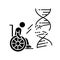 Genetic conditions black glyph icon