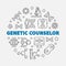 Genetic Counselor vector round illustration in thin line style