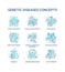 Genetic disease blue concept icons set